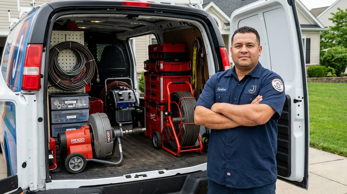 Professional drain cleaning equipment and Johns Plumbing LLC plumber in Schertz