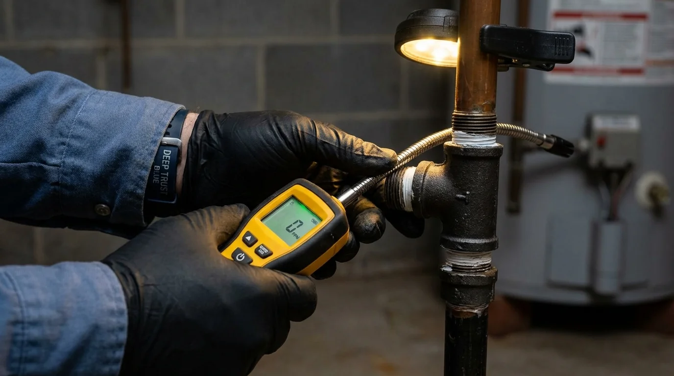 Gas leak detection with electronic sniffer by Johns Plumbing LLC in Schertz